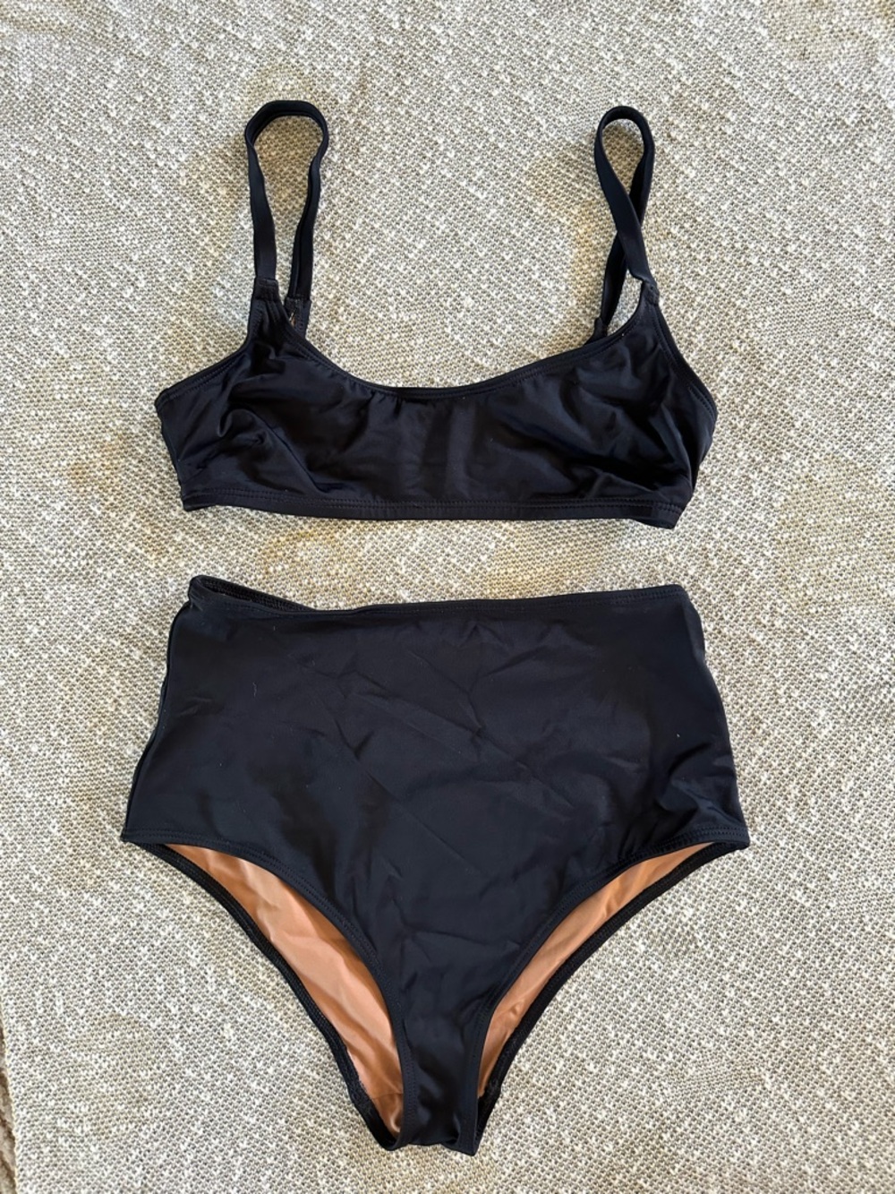 Never Worn Nu Swim Black High-Waist Bikini Set - Sleek Two-Piece Swimwear